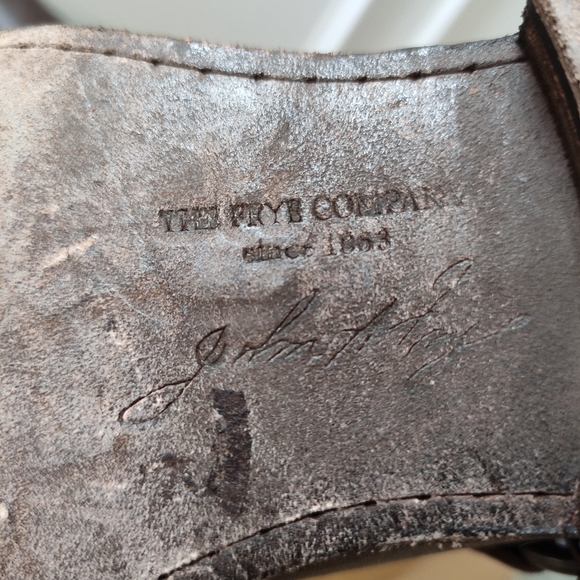 FRYE Phillip Studded Brown Leather Harness Tall Leather Boots women's 9B - Picture 16 of 16